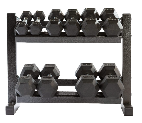YORK Barbell 5-25 lb Hex Dumbbell Set With Stand