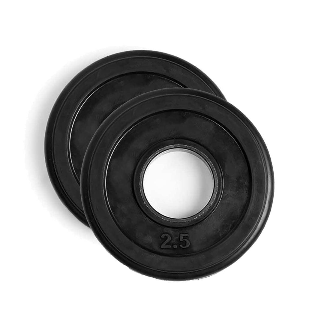 Pair Black Rubber Coated Olympic Plates - Main Image