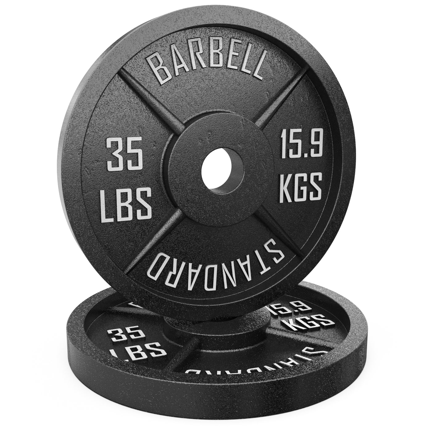 Synergee Standard Metal Weight Plates - 35lb Pair