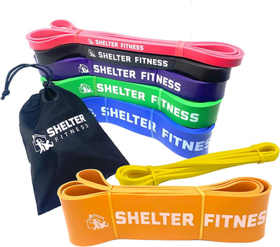 Heavy Duty Resistance Bands by Shelter Fitness - Ultimate 615lb 7 Band Kit